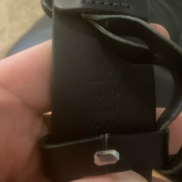 Gucci Leather belt with interlocking G BLACK,BLACK - Picture 5 of 10